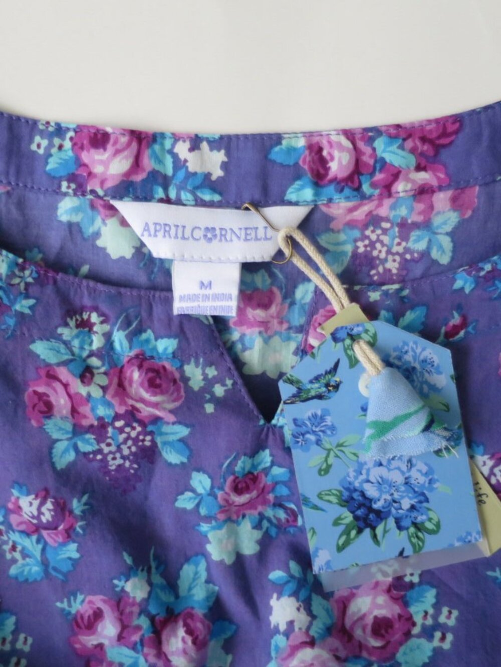 April Cornell Lizzy's Bouquet Dress in Dark Periwinkle Size M - Picture 9 of 10
